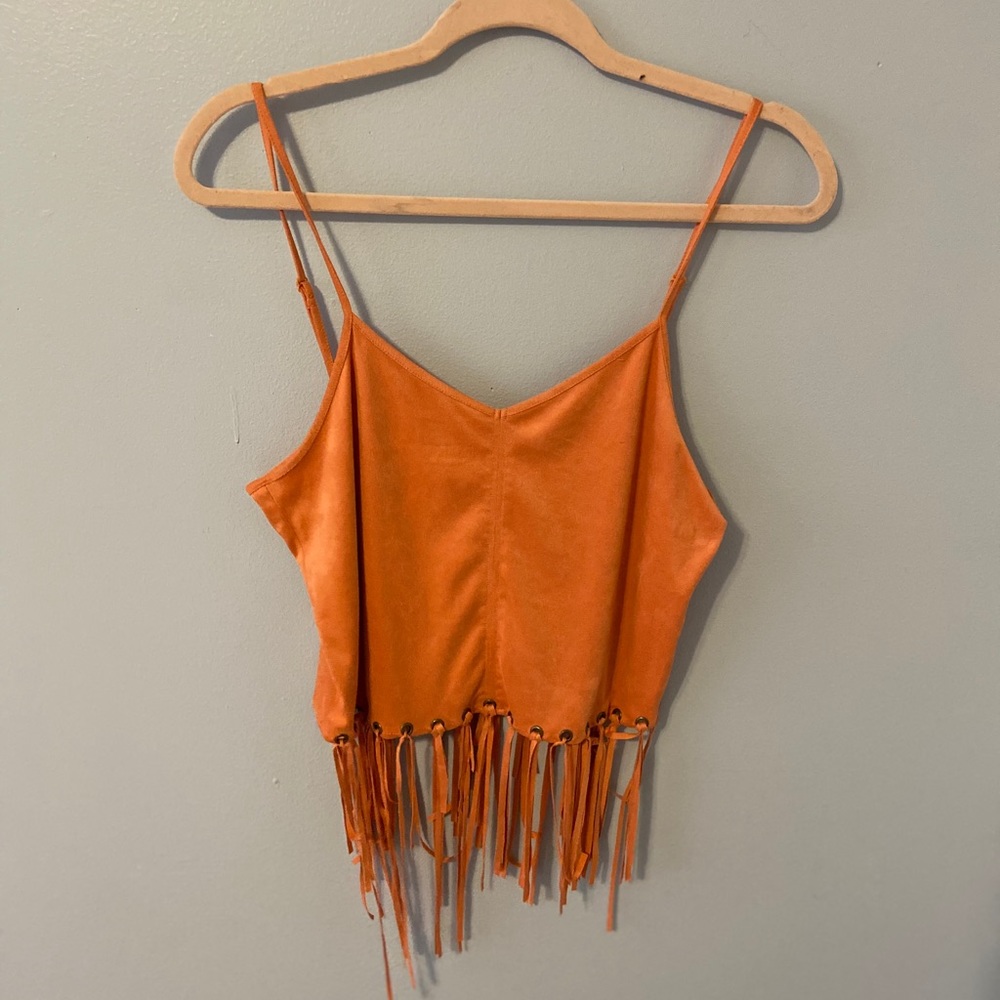 Suede tassel crop top!